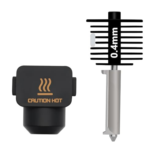 A1 Mini/A2L Hardened Steel Hotend Kit, 3D Printer Print Head Hot End Heating Block Kit with 0.4mm Leak-Proof Integrated Nozzle and Silicone Sock for Bambu Lab A1/A1 Mini/A2L - size: 0.4mm