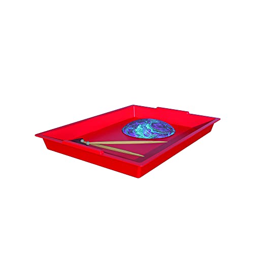 Deflecto Finger Paint Tray for Kids, Plastic Container, Red, 16” x 1.8” x 12”, 6 Count - color: Red