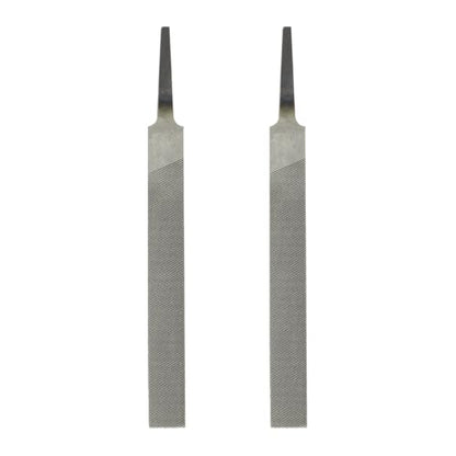 HARFINGTON 2pcs Flat Medium Cut File 4" Double Cut Teeth High Carbon Steel Hand Rasp File without Handle for Metal Wood Deburring Removing - size: 4", style: Medium