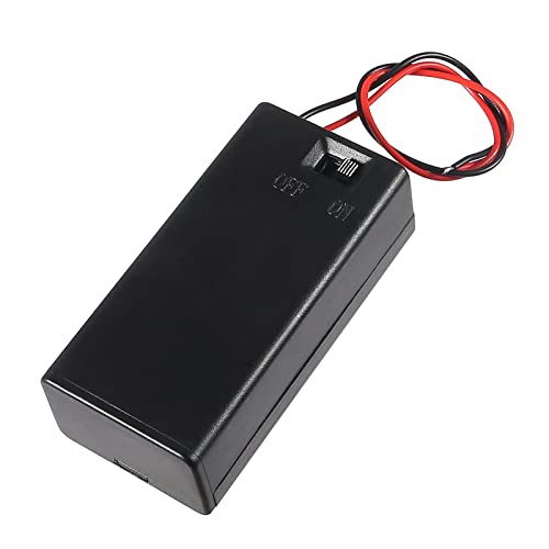 DORHEA 10Pcs 9V Battery Holder, 9 Volt Battery Holder with Switch, 9v Battery Case Connector Wire Spring Clip DIY Plastic Cell Batteries Container Power Bank Cases - color: 9V holder