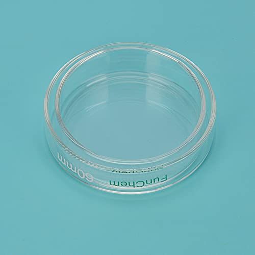 FunChem Glass Petri Dishes, Autoclavable Glass Cell Culture Dishes Lab Dishes with Clear Lid, 60x15 mm, Pack of 10 - size: 60 x 15 mm