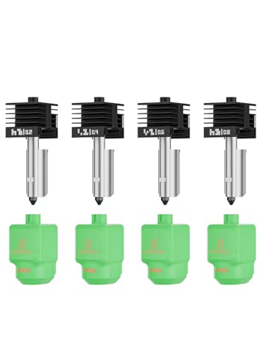 4PCS Hardened Steel Nozzles 0.2/0.4/0.6/0.8mm for Bambu Lab P2S/H2D/H2S/H2C/X2D - color: 4Pcs 0.2/0.4/0.6/0.8mm Hotends