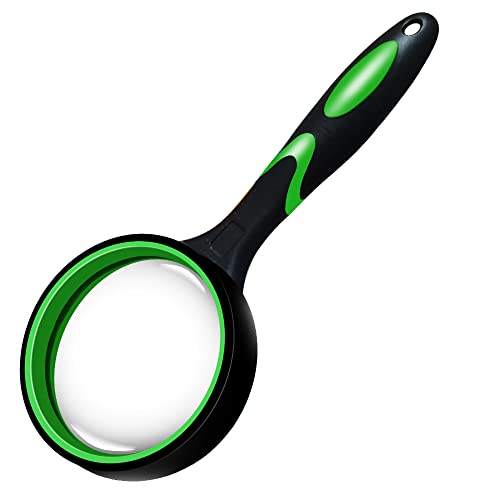 Magnifying Glass 10X Handheld Reading Magnifier Non-Scratch Glass Lens