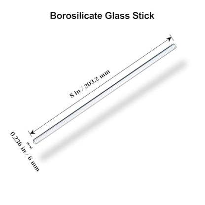 15 Pack Borosilicate Glass Stirring Rods, 6mm x 8 Inch, Lab Stirrers - size: 8 inch 6 mm