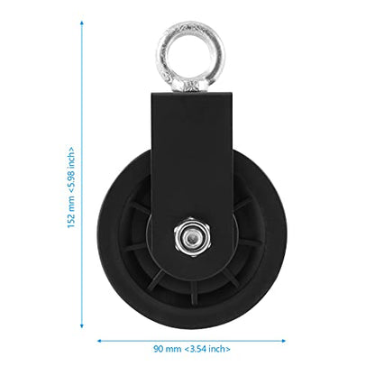 3 Pack 3.54 in/90 mm Pulley System Cable Pulley Silent Bearing Traction Wheel, Heavy Duty Nylon Gym Cable Pulley with U-Shaped Fixed Bracket, 360 Degree Rotation Traction Wheel