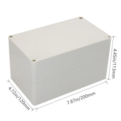 Project Box IP65 Waterproof Junction Box ABS Plastic Electrical Boxes DIY Electronic Project Case Power Enclosure White 7.87x4.72x4.45 inch (200 x 120 x113 mm) - color: White, size: 7.87"x4.72"x4.45"