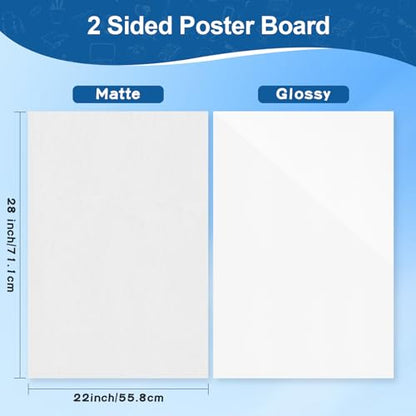 VinTS 60Pcs White Poster Board, 22" x 28" White Poster Paper - color: White, size: 60 Pack 22x28
