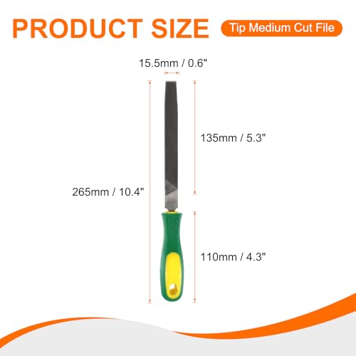 HARFINGTON Tip Medium Cut File 6" Double Cut Teeth High Carbon Steel Hand Rasp File with Plastic Handle for Metal Wood Deburring Removing - size: 6", style: Medium
