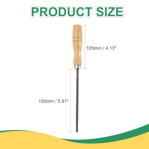 HARFINGTON 6" Round Coarse Cut File Double Cut Teeth Coarse Metal File High Carbon Steel T12 with Wood Handle for Metal Wood Finishing Roughing, Grey/Yellow - size: 6", style: Coarse Cut
