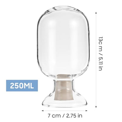 Beavorty Glass Match Cloche Jar: Fireplace Match Cloche Bottle Fancy Matches Striker Holder Jar Christmas Match Holder with Stopper for Candles Bathroom Lab Matches 250ml (Pack of 2) - size: 13X7X7CM (Pack of 2)