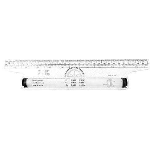 uxcell 1 Pack Rolling Ruler Plastic Parallel Rolling Ruler, Multifunctional Drawing Design Rolling Ruler for Measuring Drafting 12 Inch