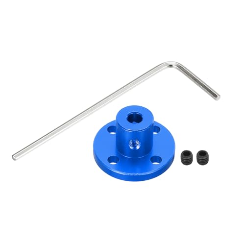 MECCANIXITY 4pcs 4mm Bore Rigid Blue Flange Coupling Connector Aluminum Motor Bearing Shaft Mounting Hub with Wrench for DIY RC Model Motors - color: Blue, size: 4mm