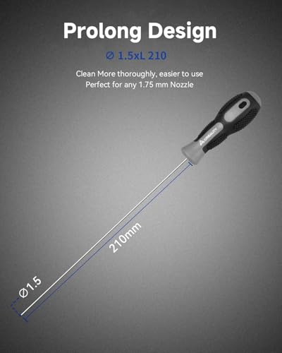 Creality Official Clog Poke, 0.4mm Needles Cleaner Perfect for Any 1.75mm 3D Printer Nozzle Cleaning Kit Stainless Steel with Soft Rubber Handle