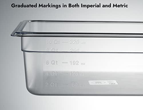 CURTA 6-Pack Full Size 4" Deep NSF Polycarbonate Food Pans | Dishwasher & Freezer Safe Clear Container for Prep Tables, Buffet, Salad Bar, Commercial & Home Kitchen - color: Full Size, size: 4" Deep