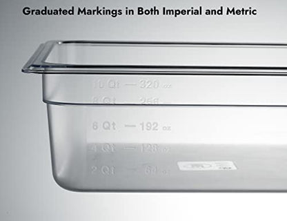 CURTA 6-Pack Full Size 4" Deep NSF Polycarbonate Food Pans | Dishwasher & Freezer Safe Clear Container for Prep Tables, Buffet, Salad Bar, Commercial & Home Kitchen - color: Full Size, size: 4" Deep