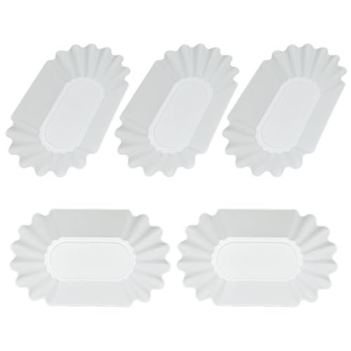 CAFEMASY Coffee Beans Cupping Sample Tray Reusable Plastic Plate for Scooping and Weighing, Display Sample Coffee Beans (5pcs-White) - color: 5pcs-white