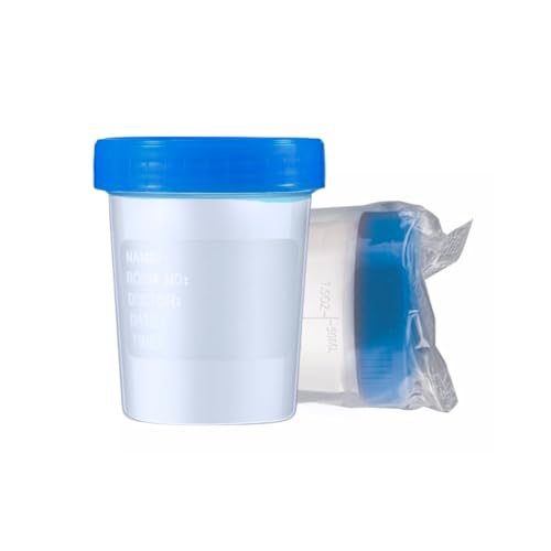 Polypropylene Clear Specimen Containers with Screw Cap – 4.5oz (120mL) Sample Collection Cups for Urine, Stool & Semen Testing – Sterile, Leak-Resistant, Individually Bagged – 10 Pack