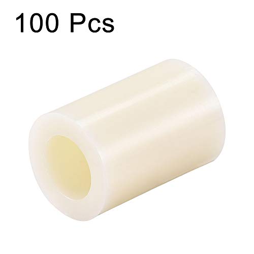 uxcell ABS Round Spacer Washer ID 8.2mm OD 14mm Length 20mm Plastic Standoff for 3D Printer, TV Wall Mounting, Electrical Outlet, Beige, 100Pcs - size: 20mm