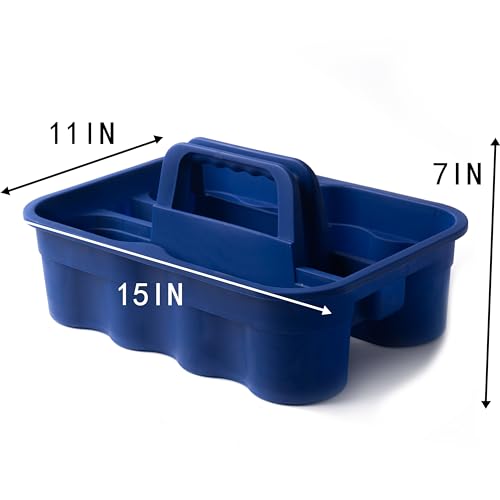 Matthew 3 Pack Large Plastic Tote Tool & Deluxe Supply Cleaning Caddy with Handle Portable Shower Basket Storage Caddy for Cleaning Products,Take-Out Drink,Bathrooms - Blue - color: Blue, size: Pack of 3