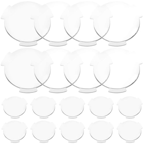 Biconvex VR Lenses, 20 Pack 25mm x 45mm Focal Length Double Convex Lens, Flanged Winged Design for DIY Virtual Reality Viewers, STEM Physics Science Projects, Clear Acrylic