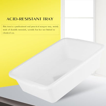 3Pcs Chemical Reagent Containment Tray, Alkali Resistance and Acid Resistance Laboratory Spill Tray, Plastic Laboratory Storage Supplies, Chemical Instrument (Large/Medium/Small)