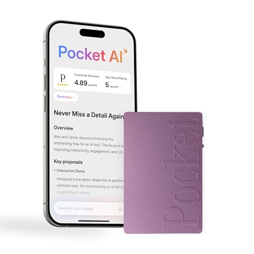 Pocket AI Voice Recorder, Auto Transcription, AI Note Taker, Baby Pink - color: Baby Pink