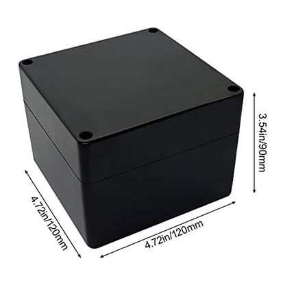 LeMotech ABS Plastic Electrical Project Case Power Junction Box, Project Box Black 4.7" x 4.7" x 3.5" (120 x 120 x 90 mm)(Pack of 1) - color: Black (1 pack), size: 4.7" x 4.7" x 3.5"