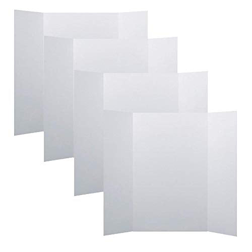 Flipside Products 36” x 48” Project Boards for Presentations, Science Fair, School Projects, Event Displays and Trifold Picture Board, Proudly Made in USA - White - 4 Pack - color: Clay White, size: 4 Pack