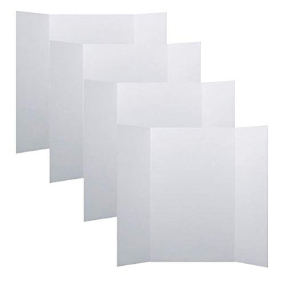 Flipside Products 36” x 48” Project Boards for Presentations, Science Fair, School Projects, Event Displays and Trifold Picture Board, Proudly Made in USA - White - 4 Pack - color: Clay White, size: 4 Pack