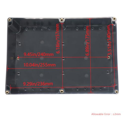 Project Box ABS Black Electrical Boxes IP65 Outdoor Waterproof Box Electronic Junction Box Power Enclosure with Cable Glands for DIY Project 10.35 x 7.17 x 3.74 inch (263x182x95mm) - size: 10.35“x7.17”x3.74“