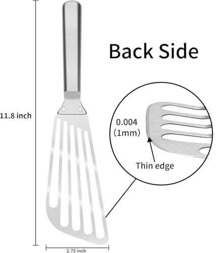 KSENDALO 2 Pack Flexible Fish Spatula Stainless Steel for Kitchen