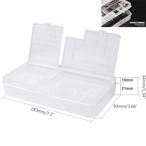 2 Pack Phone Repair Module Organizer Precision Component Storage Case Container Box Compartment Collector For iPhone Tiny Screws Screen Replacement Motherboard IC Chips Screwdriver Tool Parts
