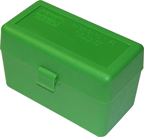 MTM 50 Round Flip-Top Rifle Ammo Box 270 Win 280 Rem 30-06, Green - color: Green