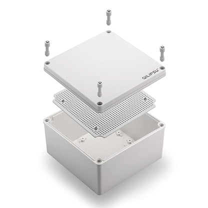 QILIPSU Outdoor Junction Box IP67 Waterproof Project Box ABS Plastic Weatherproof Electrical Enclosure Gray Cover (7.9"x7.9"x3.7") - color: Grey Cover, size: 7.9"x7.9"x3.7"