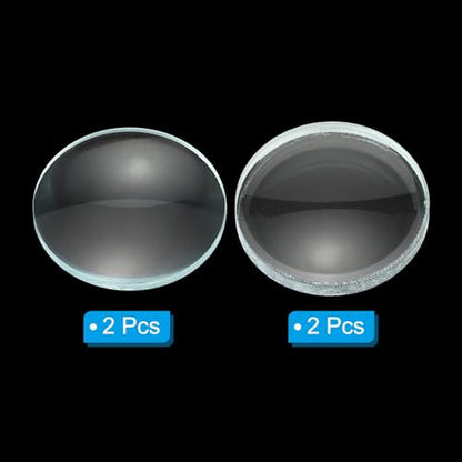 PATIKIL Convex Lens, 50-75mm Focal Length 30mm (1.18") Diameter Round Glass Magnifying Telescope Lens Trial Set Ground Edge for Lab Physics Class Optics, 4 Pcs - size: 50/-75mm FL, 30mm Dia.