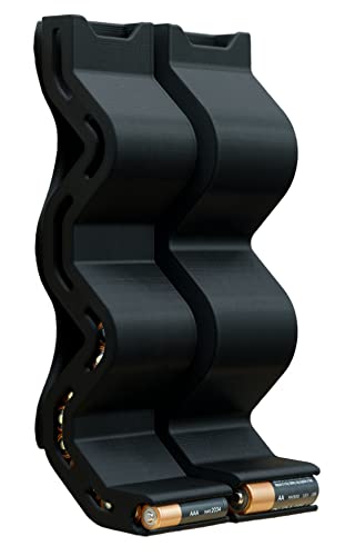 AA & AAA Battery Chute Combo, Wall Mounted Battery Organizer & Dispenser – No Jam FIFO Design, Holds 18 AA & 25 AAA Batteries – Black - color: Black