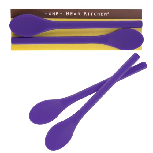 Honey Bear Kitchen Silicone Stirring Spoon (Set of 2, Ultra Violet) for Coffee & Tea - color: Ultra Violet