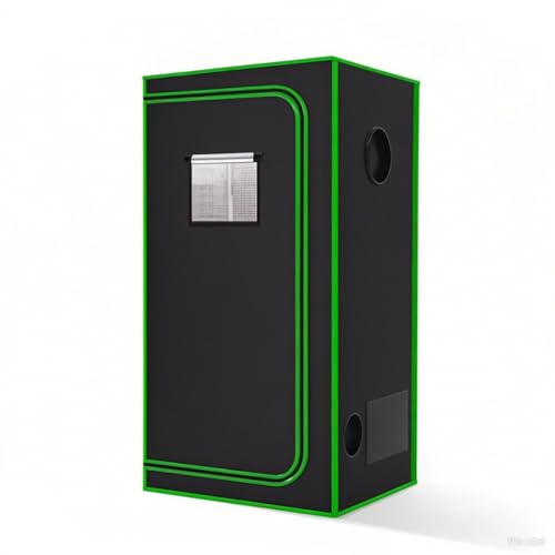 2x2 Grow Tent, 24"x24"x72'' High Reflective 600D Diamond Mylar Canvas with Observation Window and Floor Tray for Hydroponic Indoor Plant Growing - size: 24"x24"x72''