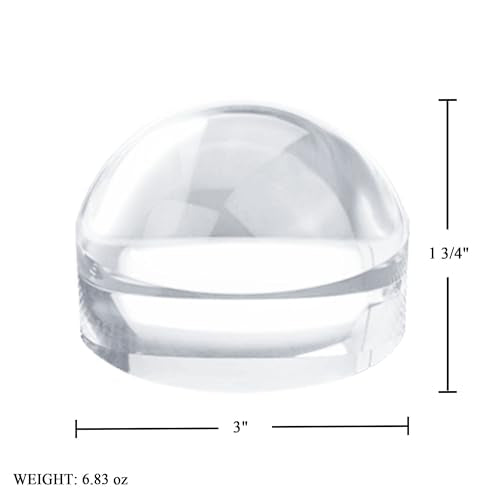 MAGDEPO 4X Dome Magnifier 3 Inch Reading Magnifying Glass Acrylic Paperweight for Hobbies - size: 3"