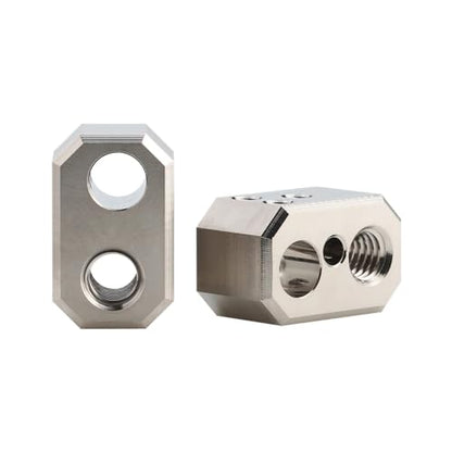 POLISI3D 500C Plated Copper Heater Block for Prusa I3 MK4/MK3.9 3D Printers, Silver, 20g, 1 Count