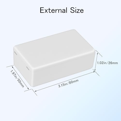 Project Box 8 Pieces Electrical Box Small Junction Box ABS Plastic Enclosure Power Electronic Case White 3.15" x 1.97" x 1.02"(80 x 50x 26mm) - color: White, size: 3.15" x 1.97" x 1.02"