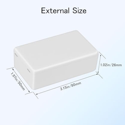 Project Box 8 Pieces Electrical Box Small Junction Box ABS Plastic Enclosure Power Electronic Case White 3.15" x 1.97" x 1.02"(80 x 50x 26mm) - color: White, size: 3.15" x 1.97" x 1.02"