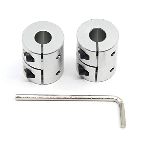 2 PCS 8mm to 8mm Shaft Coupling 25mm Length 20mm Diameter Coupler Aluminum Alloy for 3D Printer CNC Machine (8x8mm) - size: 8x8mm