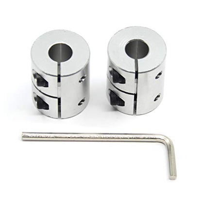 2 PCS 8mm to 8mm Shaft Coupling 25mm Length 20mm Diameter Coupler Aluminum Alloy for 3D Printer CNC Machine (8x8mm) - size: 8x8mm