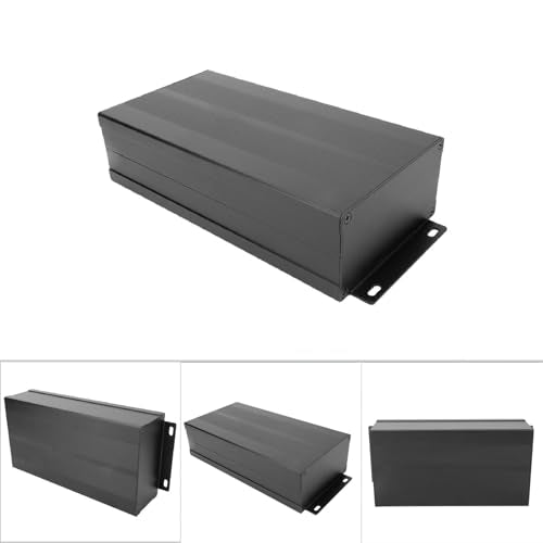 55 x 106 x 200mm / 2.2 x 4.2 x 7.9in Split Aluminum Enclosure Project Box, Enclosure Electronic DIY Circuit Board Project Aluminum Box Cooling Cases for Electronics ((Sand Black with Bent Plate))