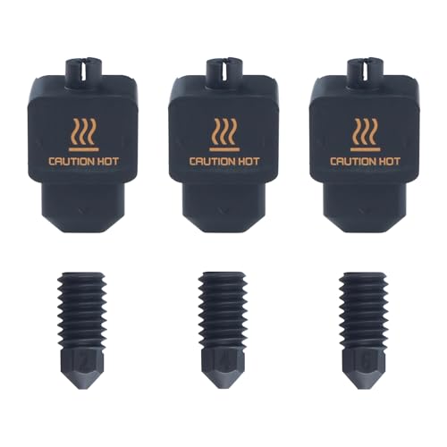 3D Printer Accessories H2D Silicone Sock(3Pcs) with 0.2/0.4/0.6mm Nozzle: Heater Block Cover - Avoid Filament Buildup High Temperature Resistance Insulation Without Heat Loss BCZAMD