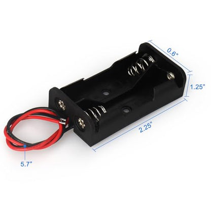 VWEICYY 4PACK 2 AA Battery Holder housing with Leads,4PCS 2 x 1.5V AA Battery Holder Case,Battery Holder Without Cover