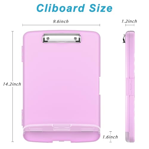 Rimilak Clipboard with Storage, 8.5 x 11'' High Capacity Clip Board, Pink - color: Pale Pink