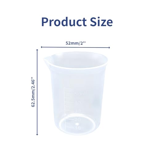 6 Pack 50ml Plastic Measuring Cup - size: 50ml