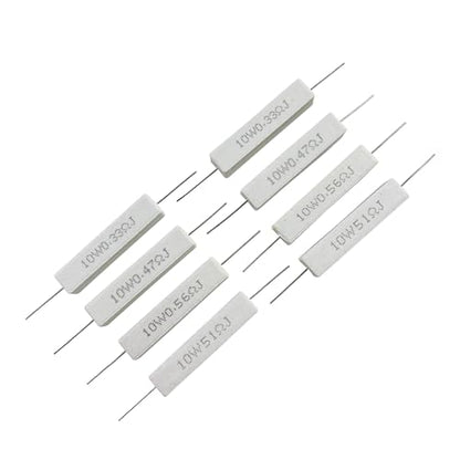 25 Values 10W Ceramic Cement Resistor Kit 0.05 Ohm - 100 Ohm - size: 0.05Ω-100Ω 50PCS